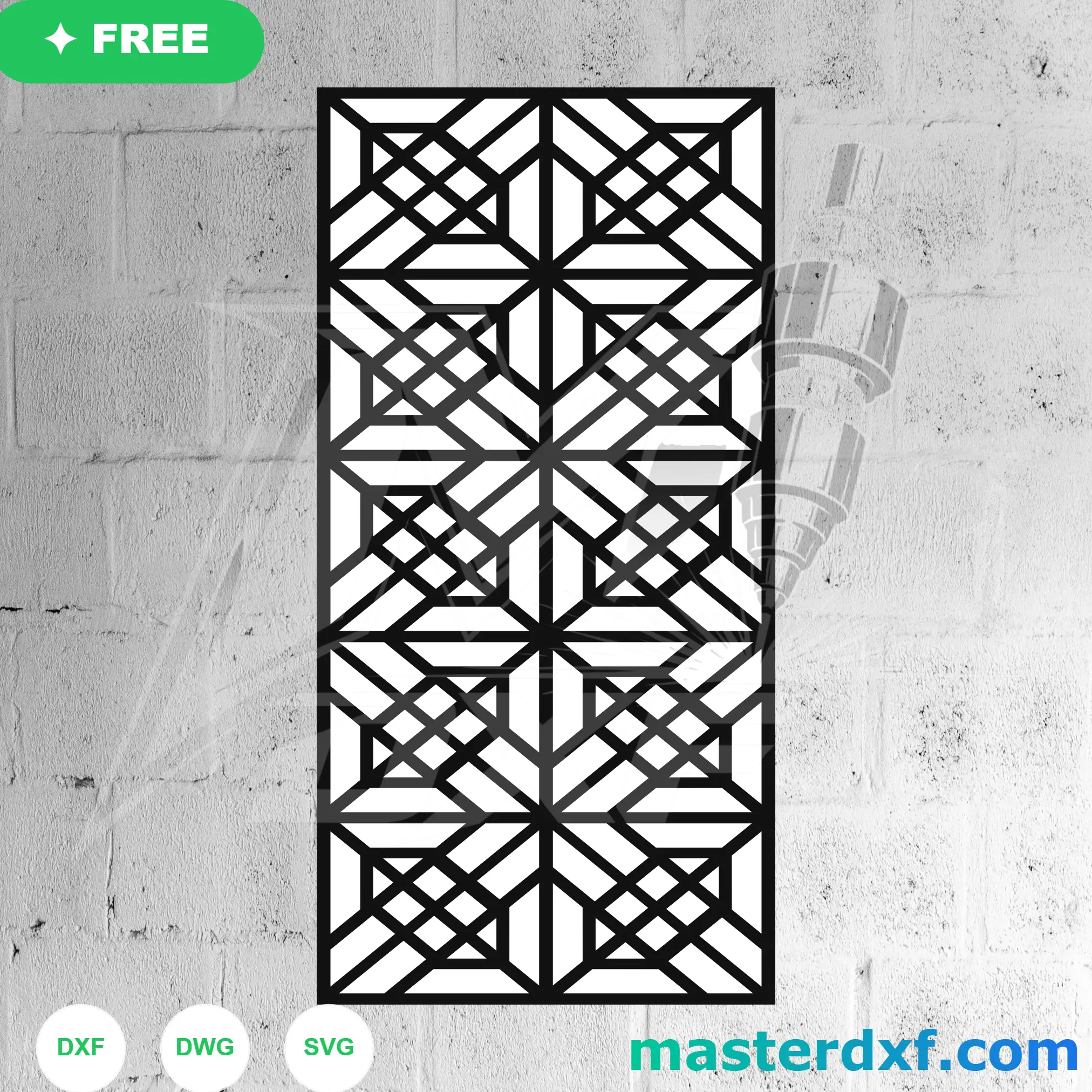 Interlocking Diamond Octagon X DXF Lattice for Structured Screens DXF File